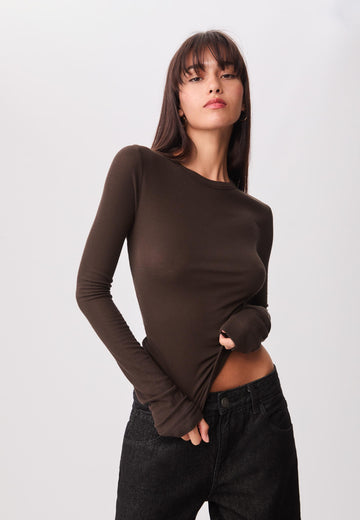 LT1K Brown Essential Full-Sleeves Slim T-Shirt.(Perfect For All Season)