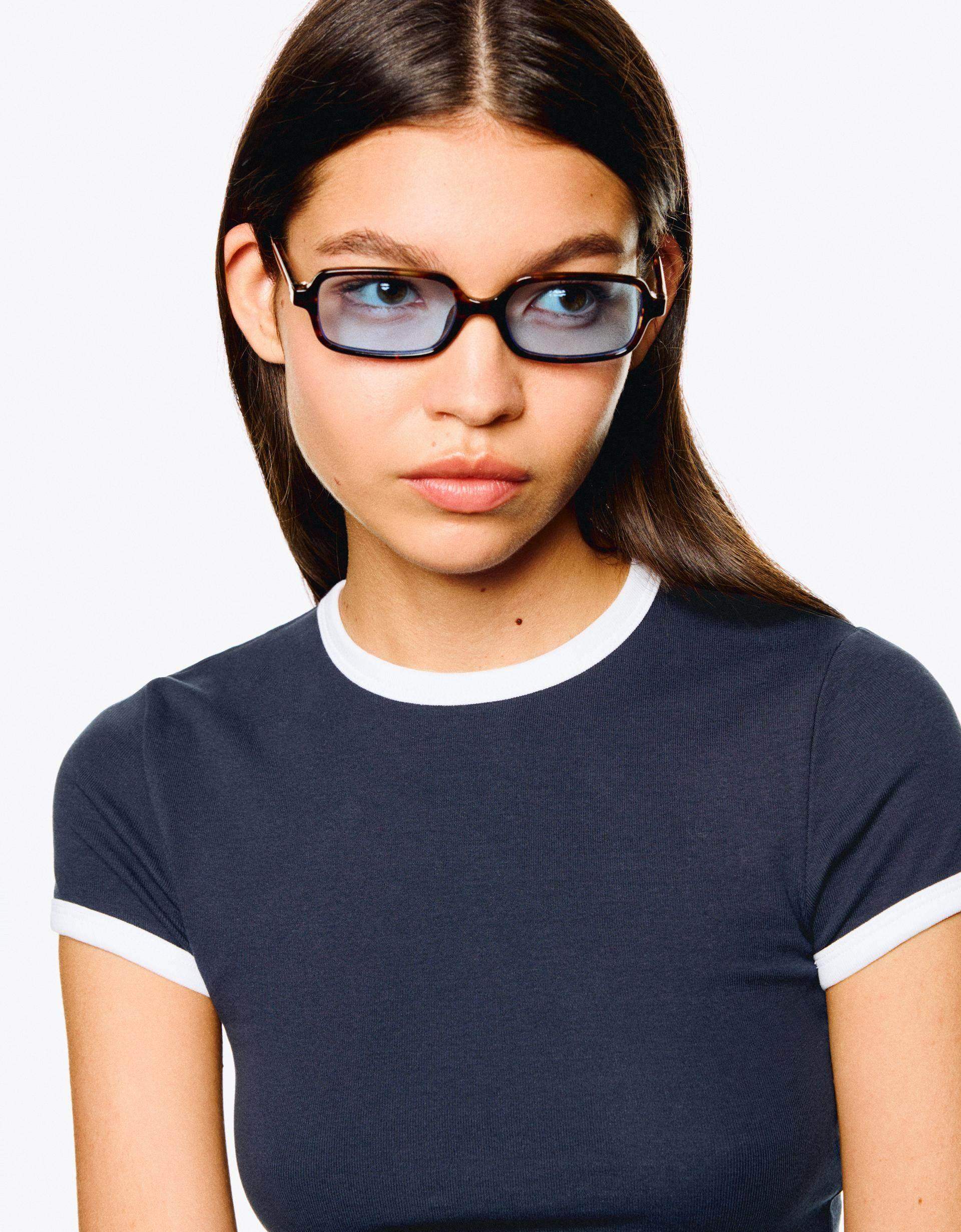 LT1K Slim Navy Blue Contrast T-Shirt - lessthan1thousand