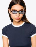 LT1K Slim Navy Blue Contrast T-Shirt