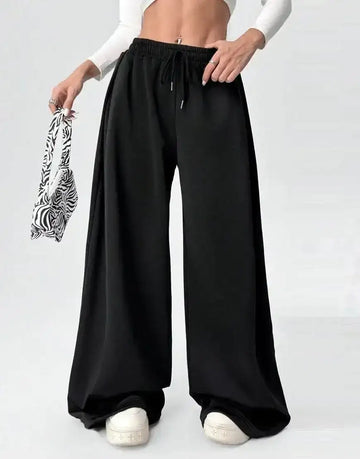 LT1K Pure Black Wide-Leg Trouser.(Perfect For All Season)