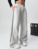 LT1K Grey Side Stripe Wide-Leg Trouser (Made For Summer).