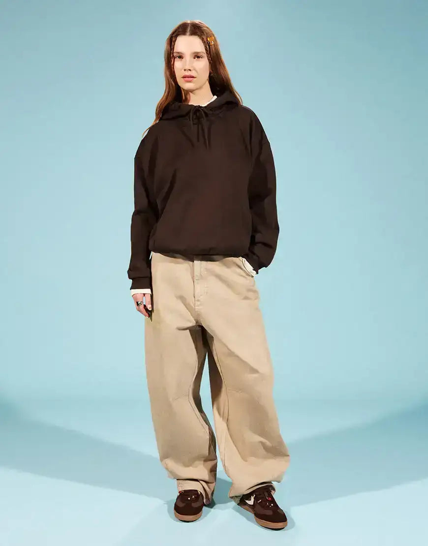 LT1K Basic Brown Oversize hoodie.