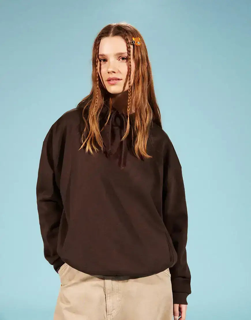 LT1K Basic Brown Oversize hoodie.