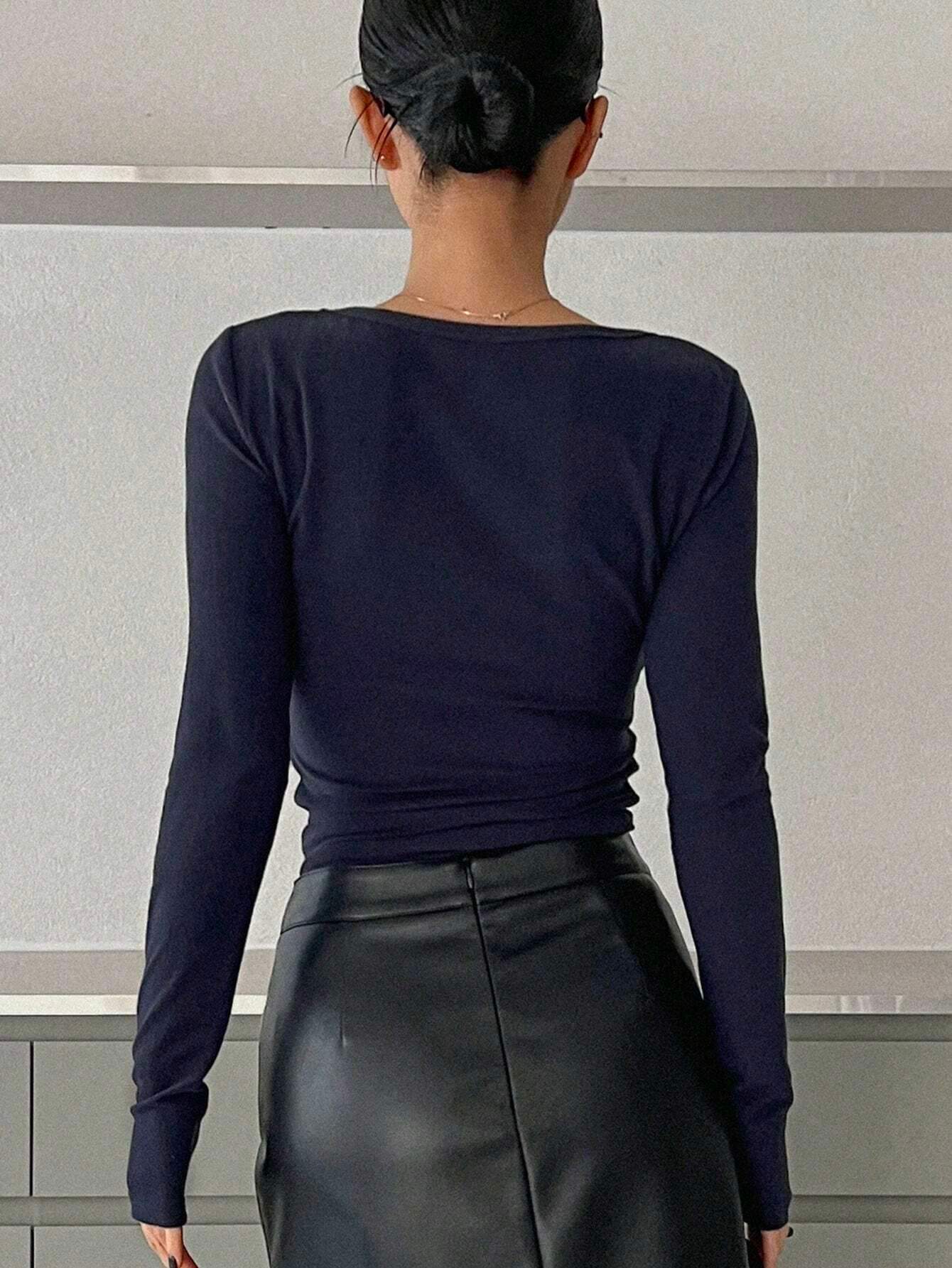 LT1K Full-Sleeves Scoop-Neck Full Sleeve Slim Top.(Perfect For All Season)