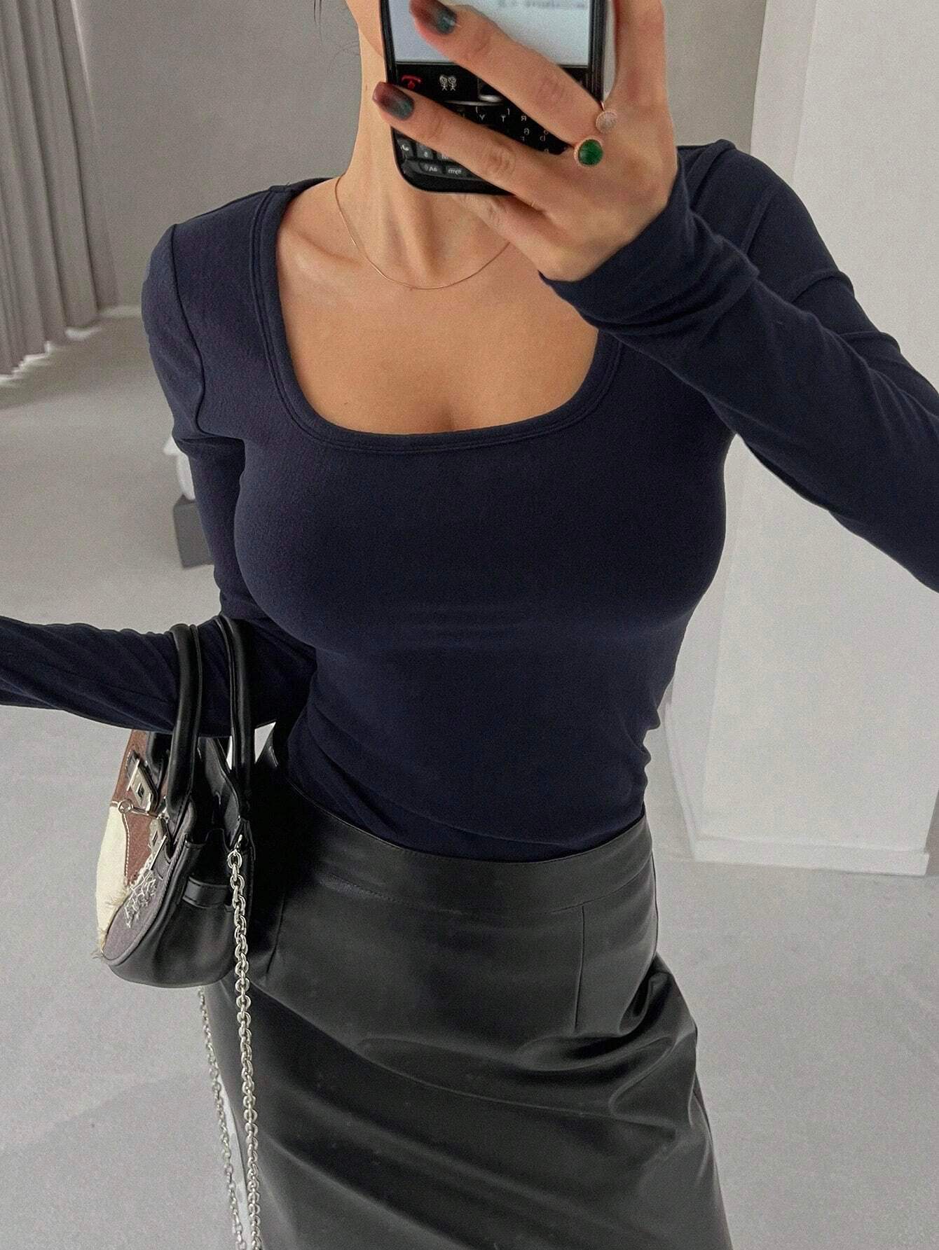 LT1K Full-Sleeves Scoop-Neck Full Sleeve Slim Top.(Perfect For All Season)