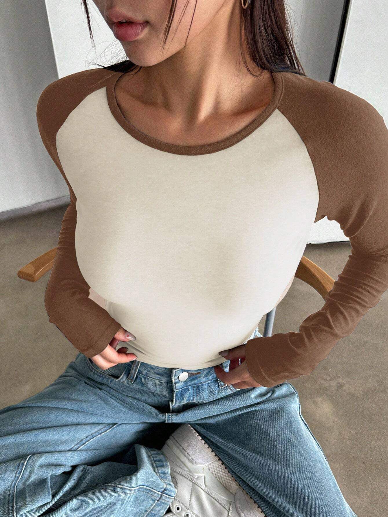LT1K Essential Full-Sleeves Raglan Slim Top.(Perfect For All Season)
