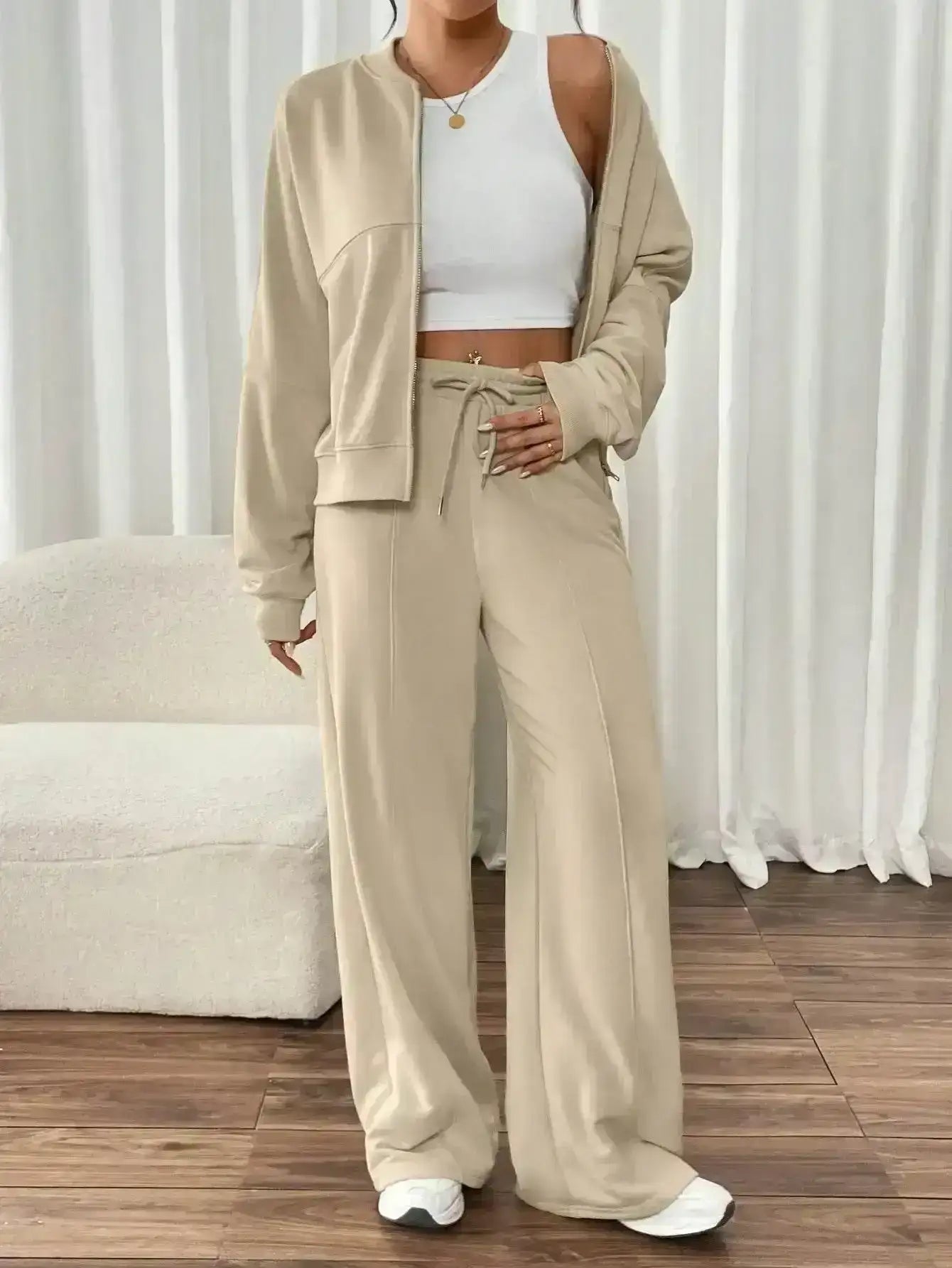 LT1K Front-Seam Wide-Leg Trouser (Perfect For All Season)