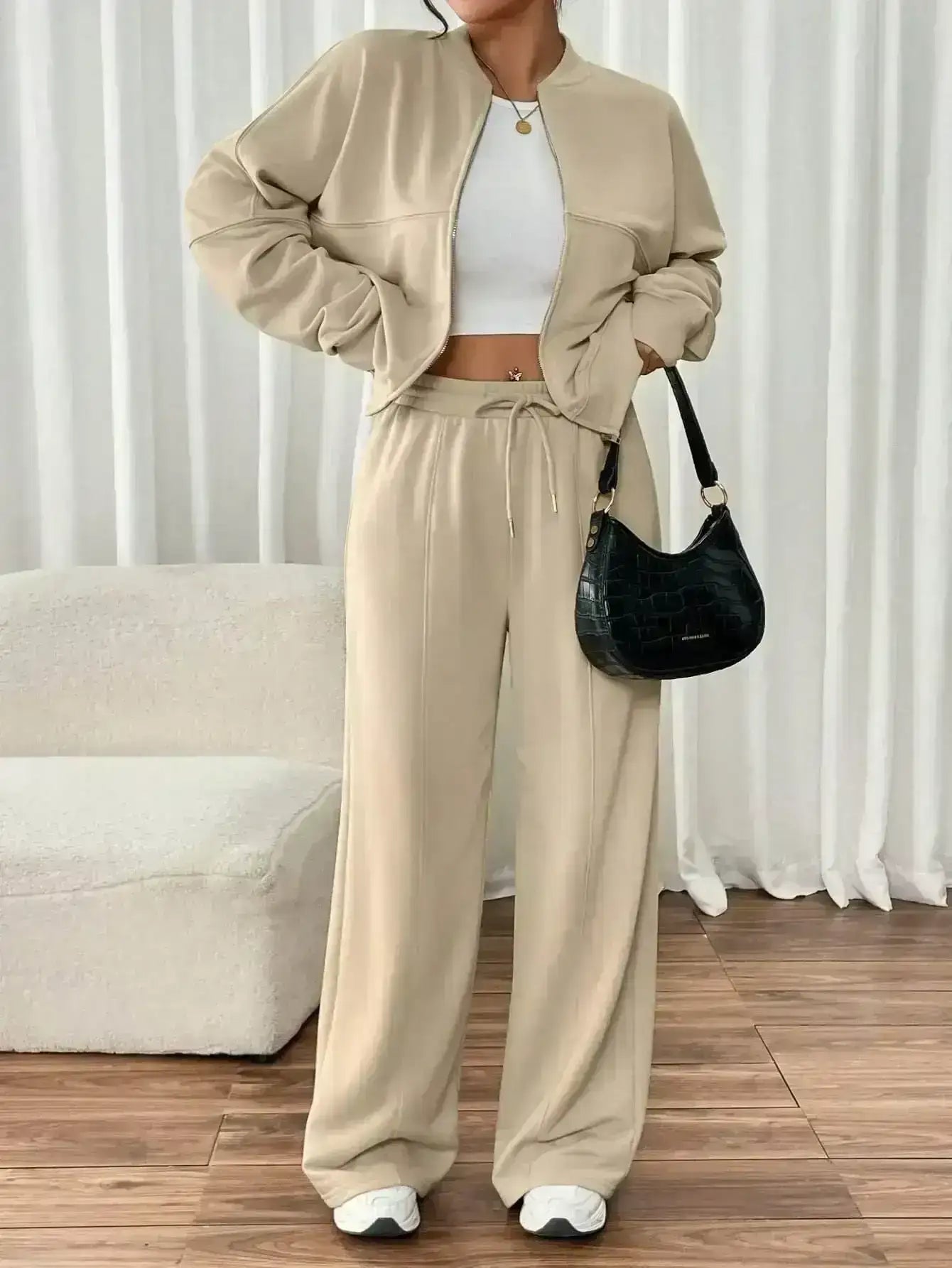 LT1K Front-Seam Wide-Leg Trouser.(Perfect For All Season)
