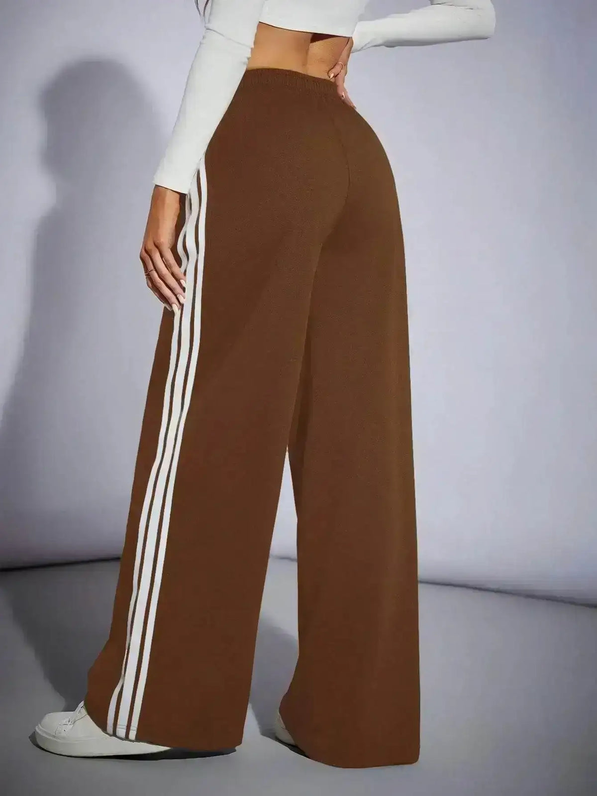LT1K Side Stripe Wide-Leg Trouser.(Perfect For All Season)