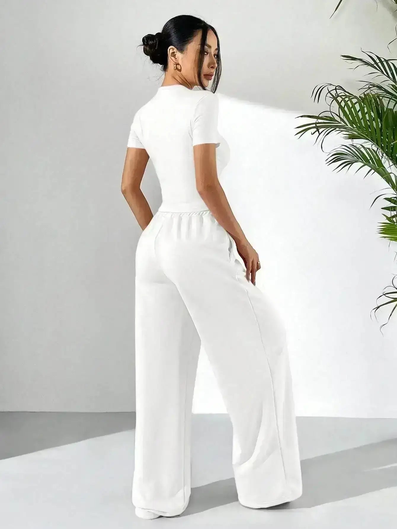 LT1K Fix Belt Wide-Leg Trouser.(Perfect For All Season)