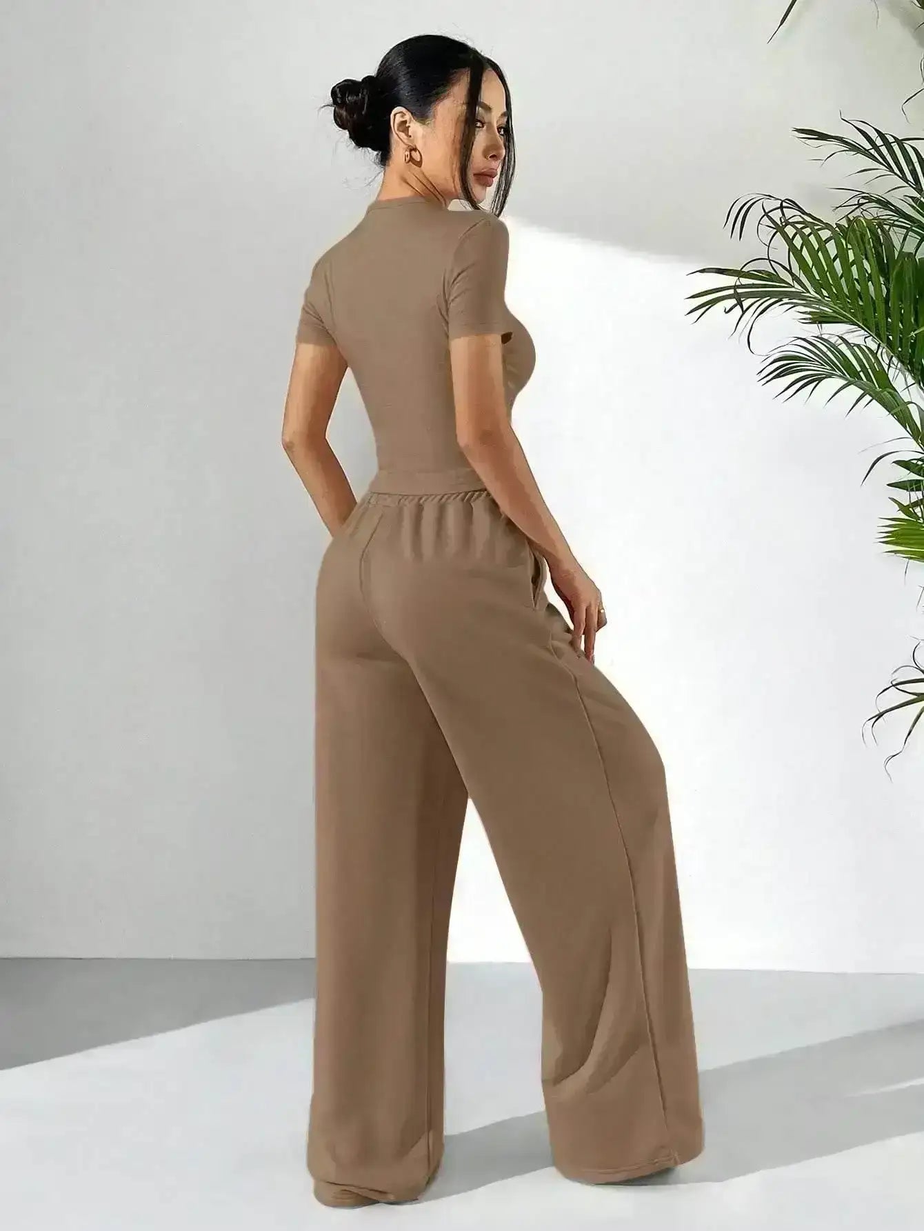 LT1K Fix Belt Wide-Leg Trouser.(Perfect For All Season )