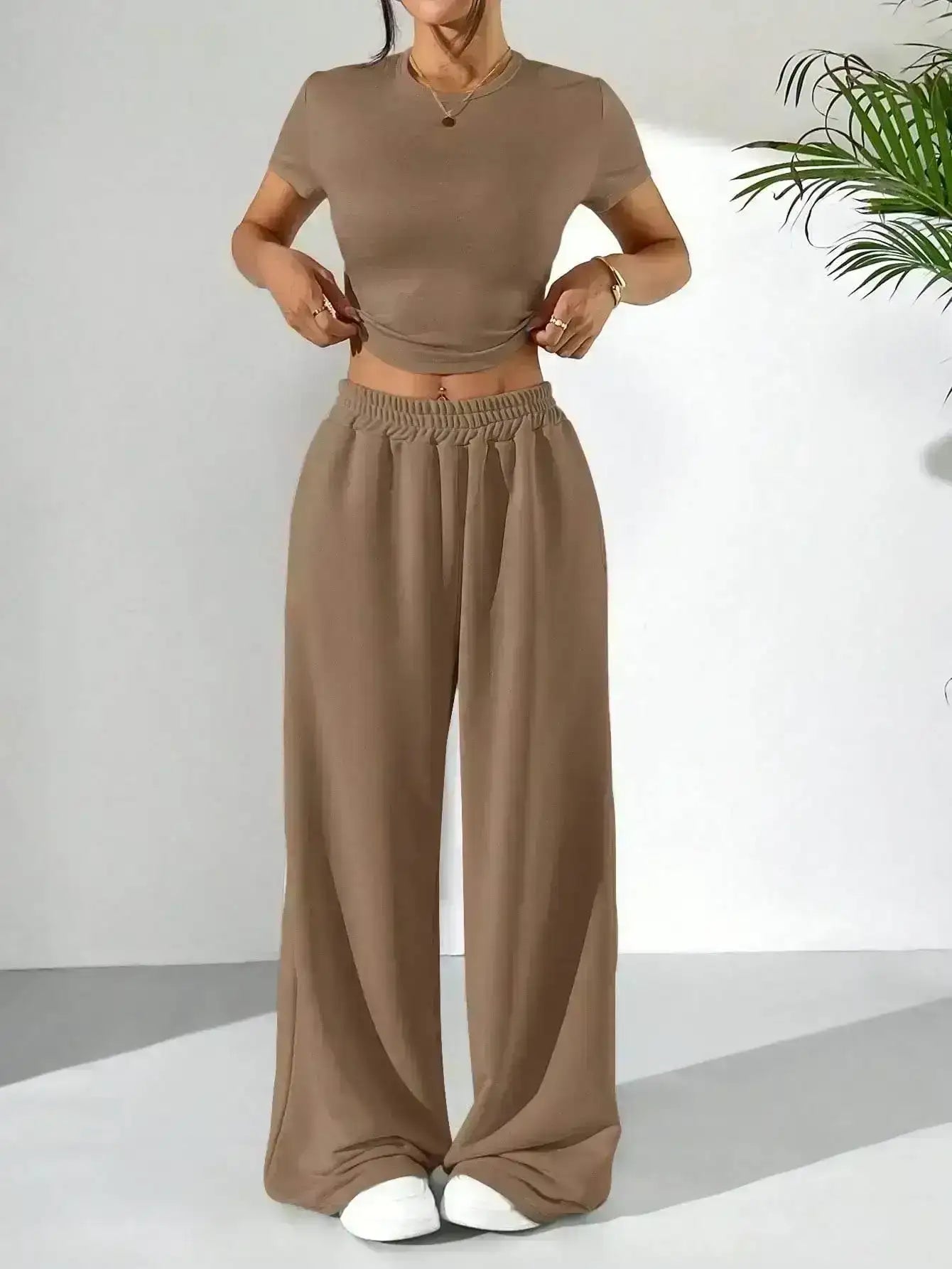 LT1K Fix Belt Wide-Leg Trouser.(Perfect For All Season )