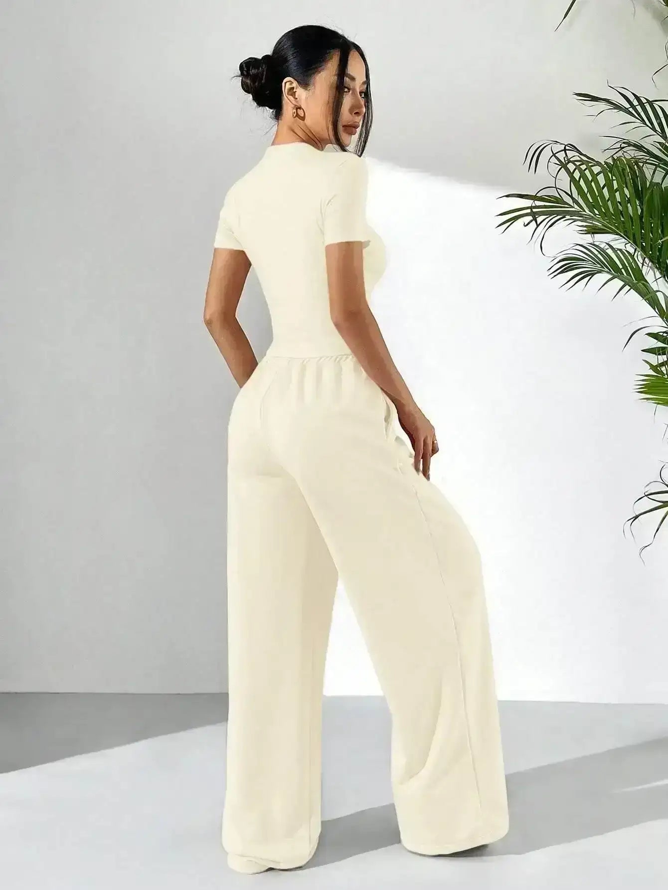 LT1K Fix Belt Wide-Leg Trouser.(Perfect For All Season)