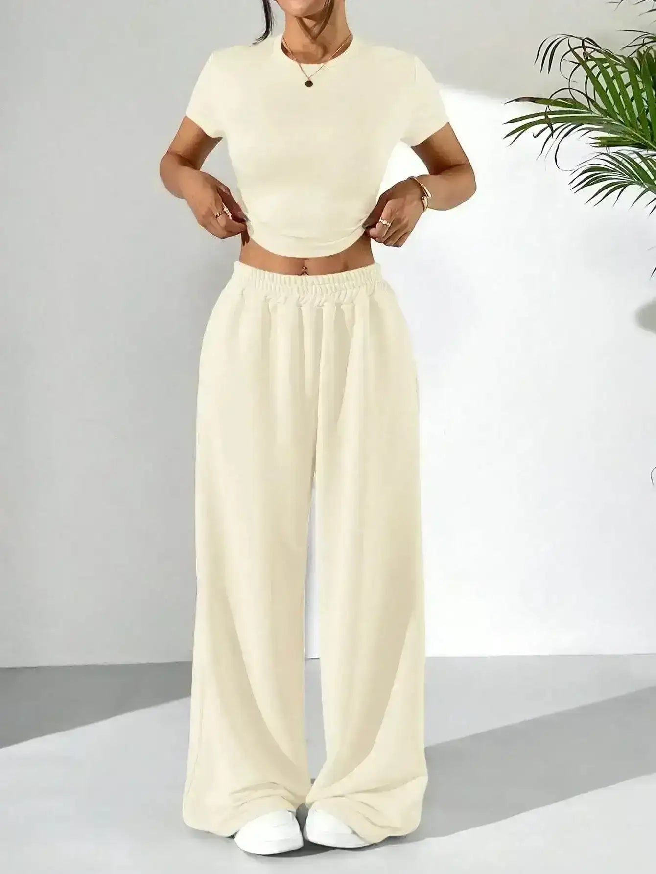 LT1K Fix Belt Wide-Leg Trouser.(Perfect For All Season)