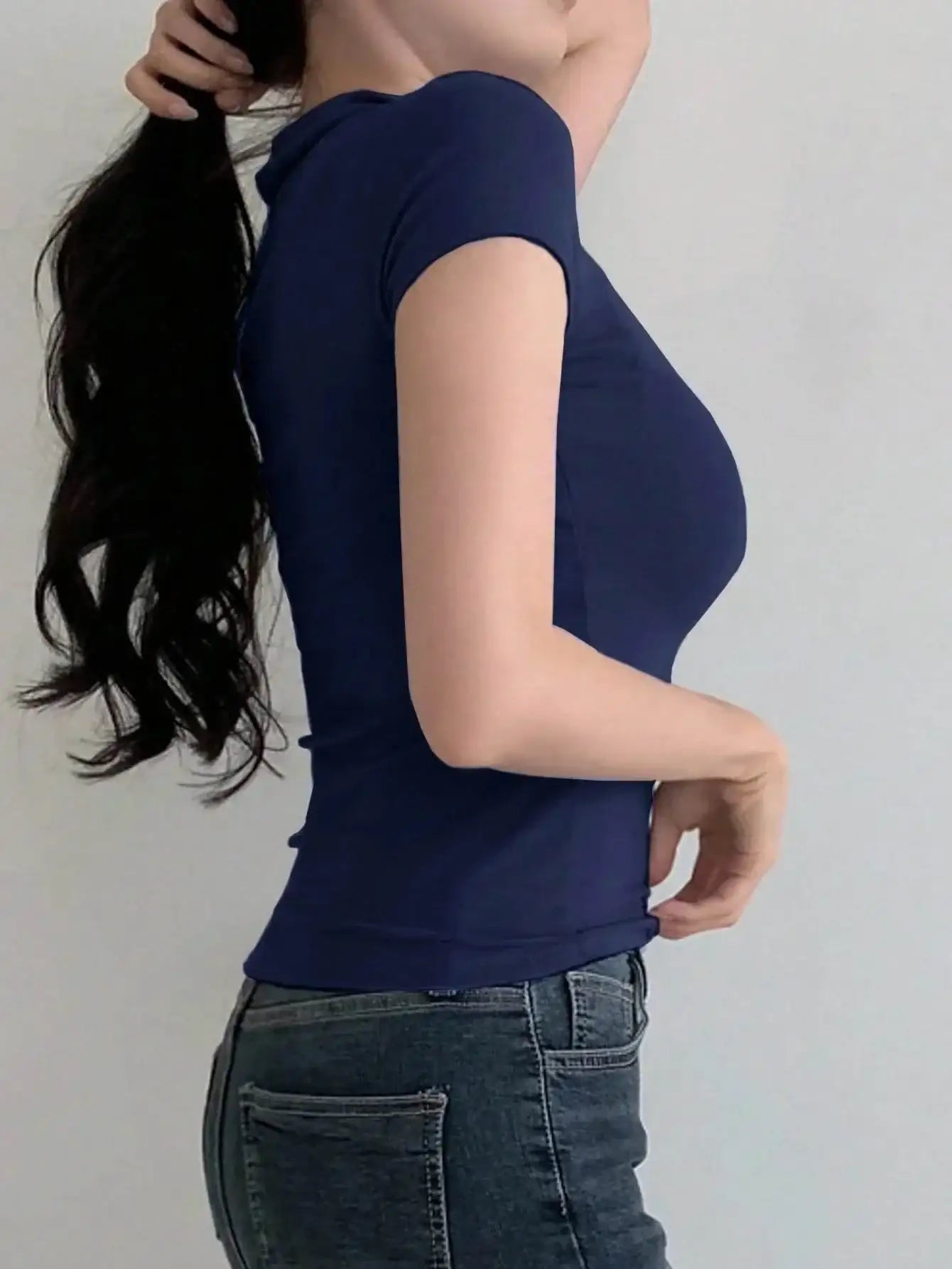 LT1K Essential Navy Blue Slim Polo. - lessthan1thousand