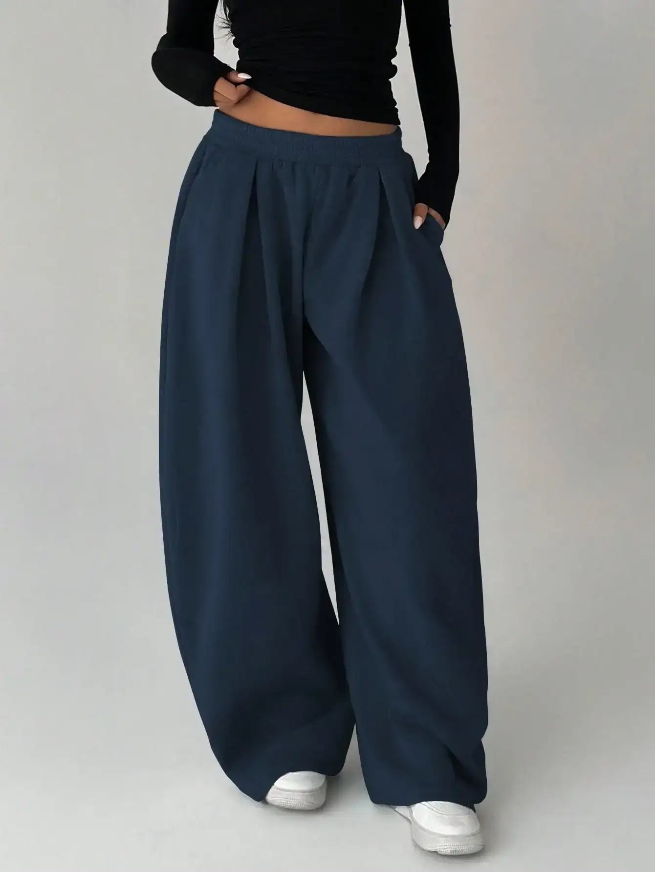 LT1K Pleated Wide-Leg Trouser.(Perfect For All Season).