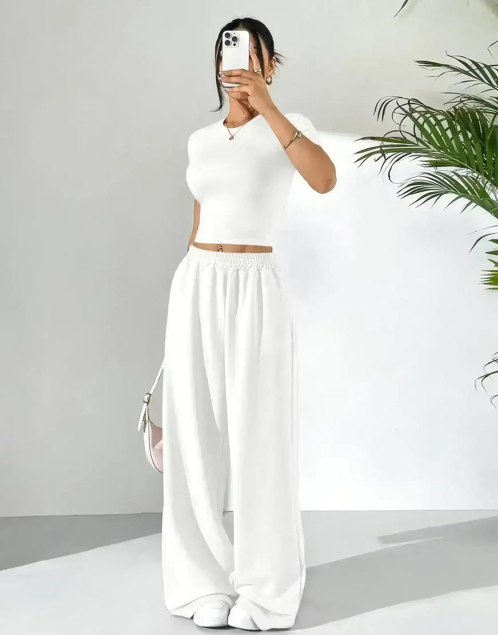 LT1K Fix Belt Wide-Leg Trouser.(Perfect For All Season)