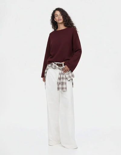 LT1K Maroon Oversize Super Wide Sleeve Top.(Perfect For All Season)