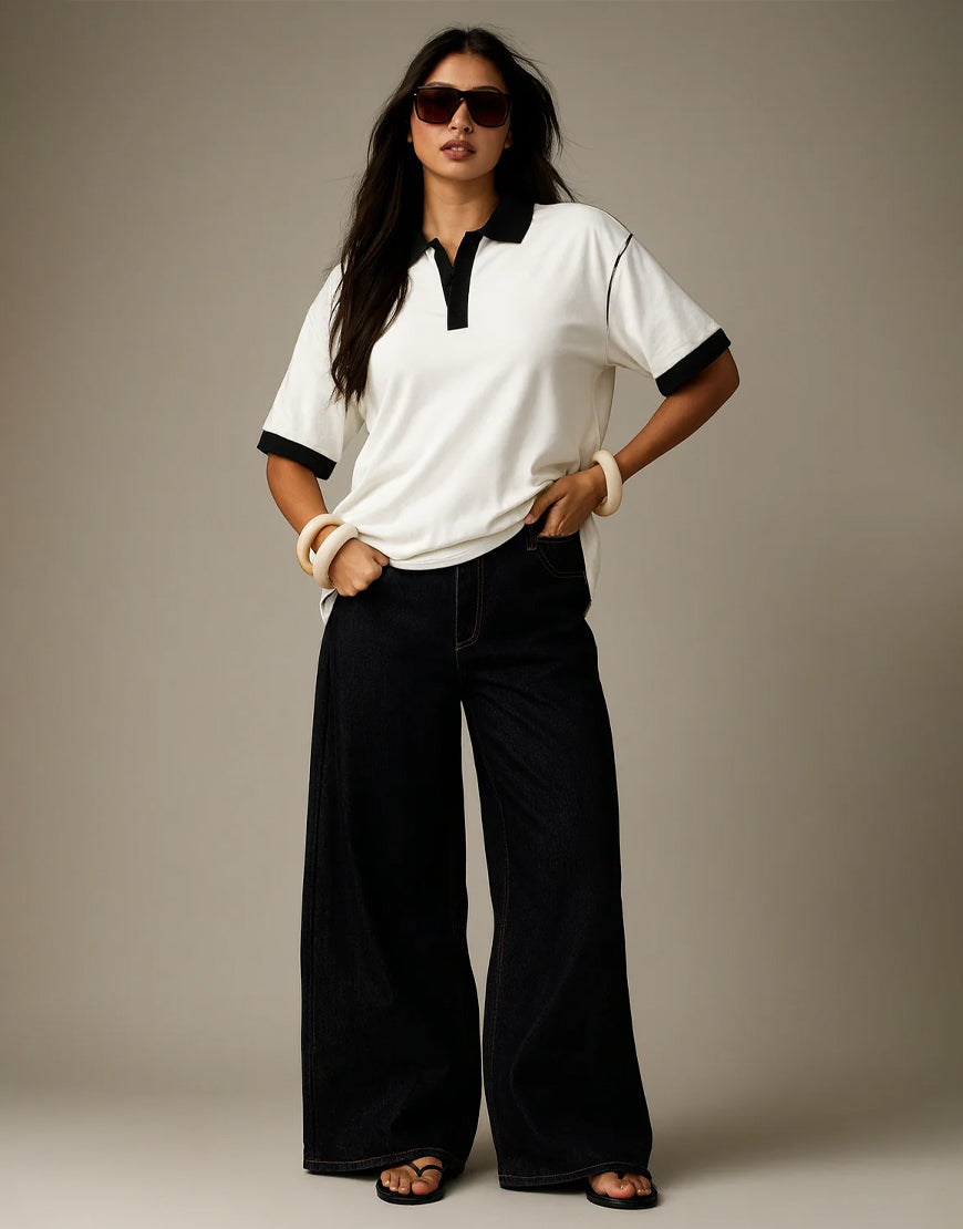 LT1K Essential White Loose Polo.