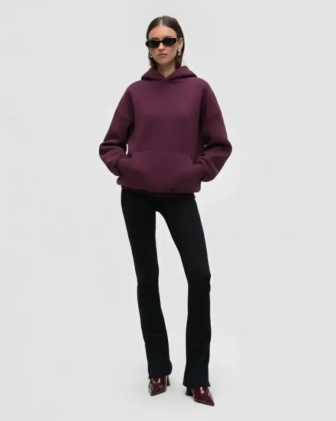 LT1K Basic Maroon Oversize hoodie.