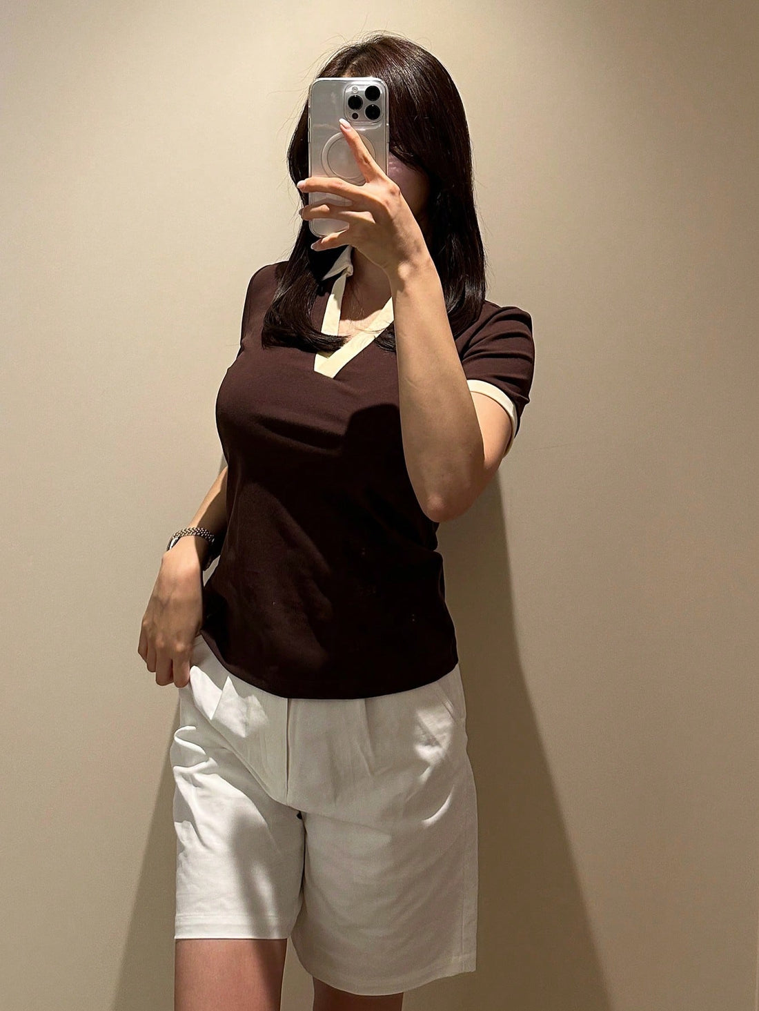LT1K Essential Coffee Brown Slim Polo.