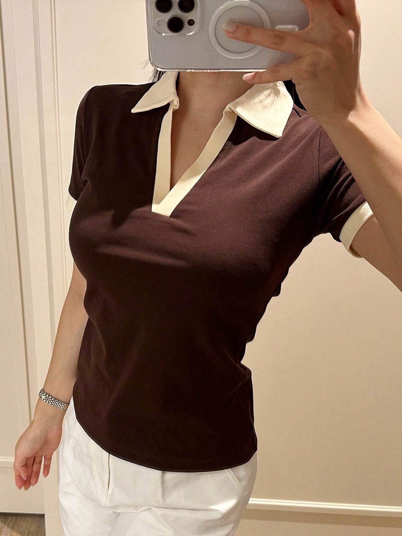 LT1K Essential Coffee Brown Slim Polo. - lessthan1thousand