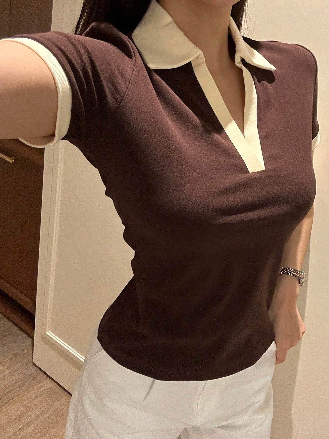 LT1K Essential Coffee Brown Slim Polo. - lessthan1thousand