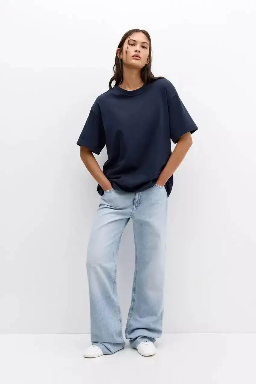 LT1K Loose Navy Blue Essential T-Shirt - lessthan1thousand