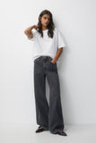 MNG Pure Grey Wide-Leg Jeans