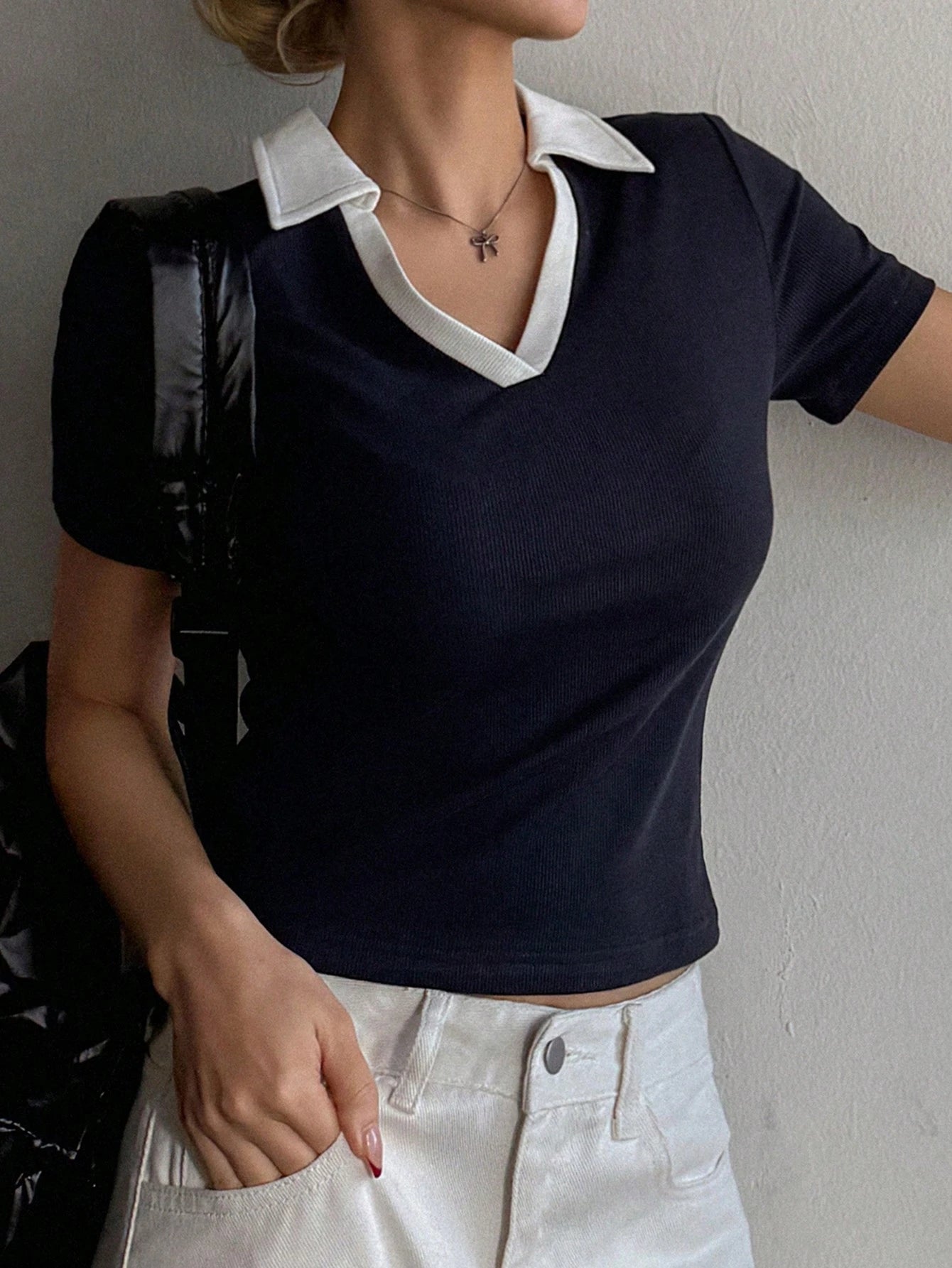 LT1K Essential Navy Blue Slim Polo.
