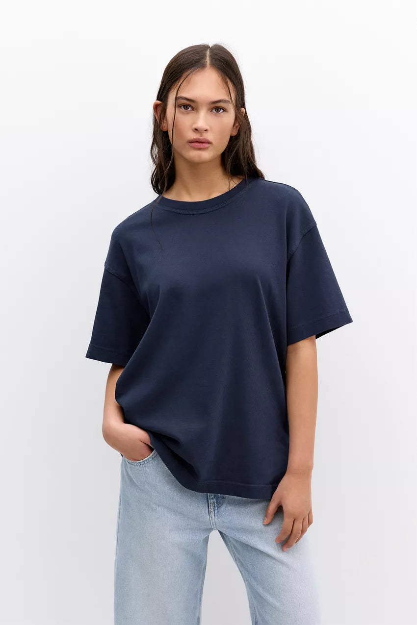 LT1K Loose Navy Blue Essential T-Shirt