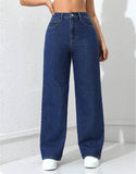 MANGO Dark Blue Loose Jeans.