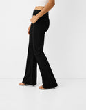 MANGO Pure Black High-Waisted Flare Jeans.