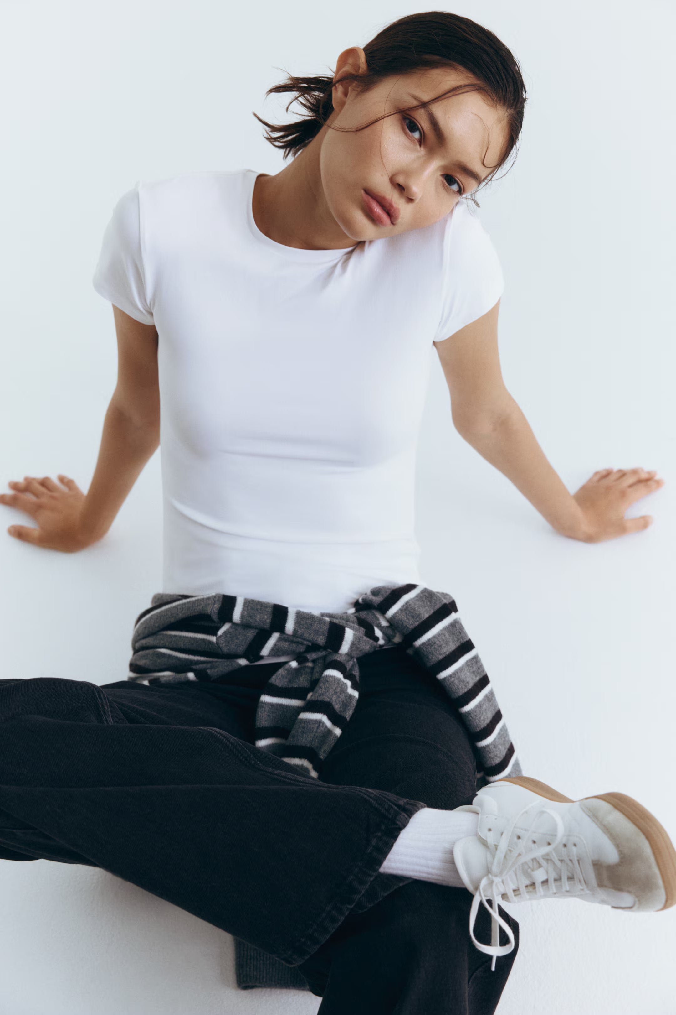 LT1K Slim White Essential T-Shirt.