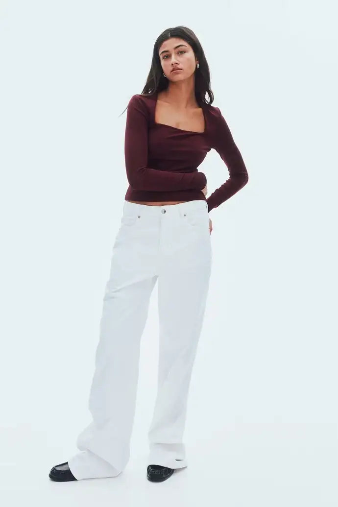 LT1K Square-Neck Full Sleeve Slim Top.(Perfect For All Season)