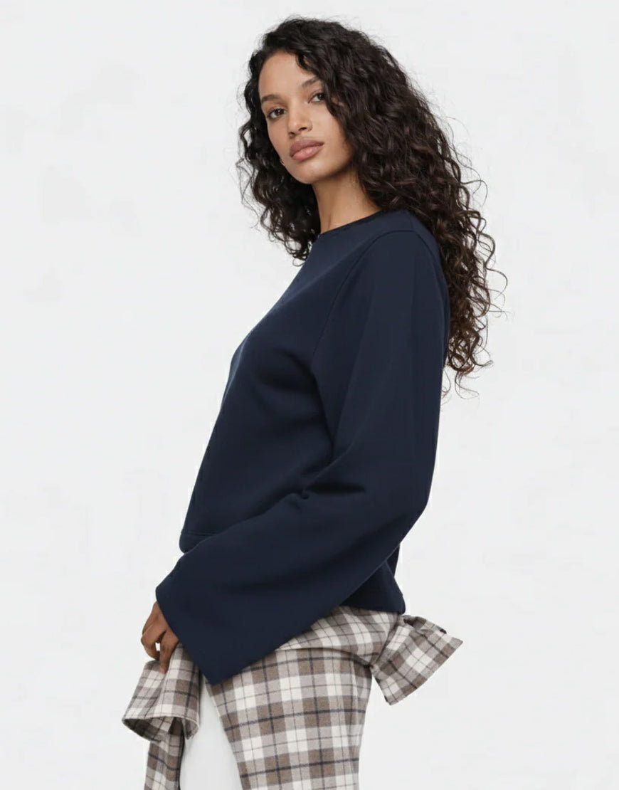 LT1K Navy Blue Oversize Super Wide Sleeve Top.(Perfect For All Season)