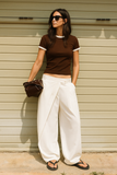 LT1K Slim Coffee Brown Contrast T-Shirt