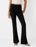 MANGO Pure Black High-Waisted Flare Jeans.