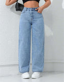 MNG Light-Blue High-Waisted Loose Jeans