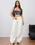Bershka White Cargo Wideleg Jeans. - lessthan1thousand