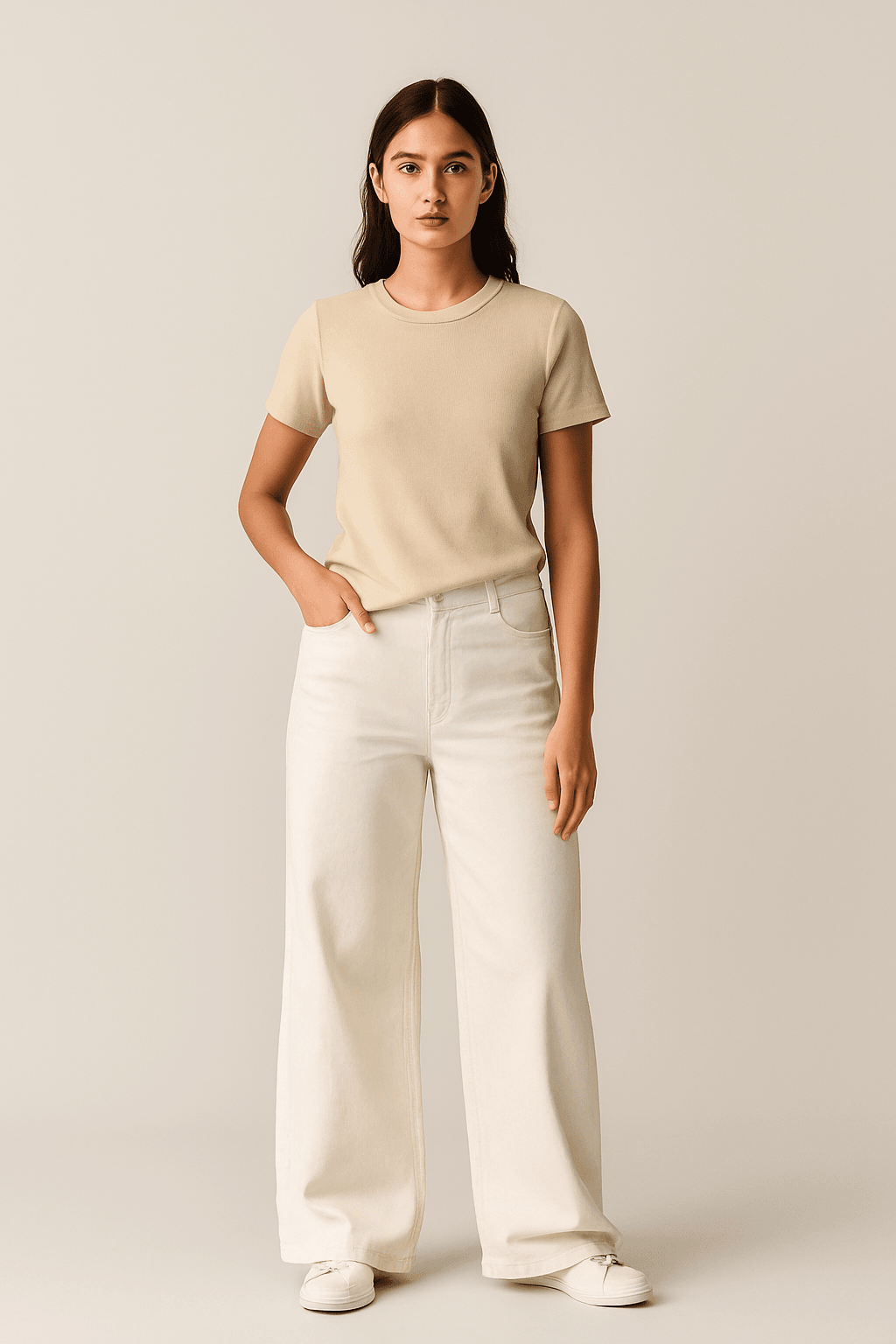 LT1K Regular Khaki Essential T-Shirt.