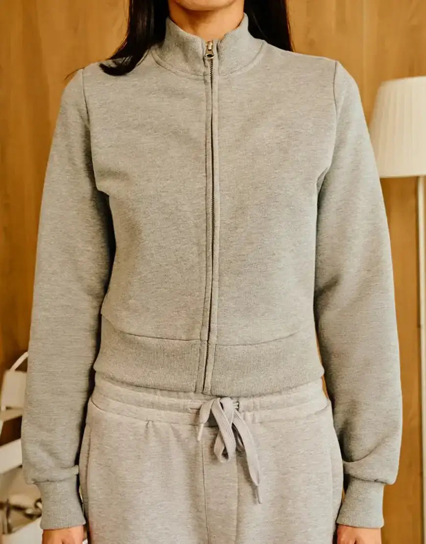 LT1K Grey Zip-Up Slim Jacket.