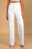 MANGO White High-Waist Loose Leg Jeans