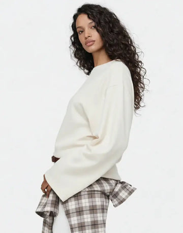 LT1K Sand Oversize Super Wide Sleeve Top.(Perfect For All Season)