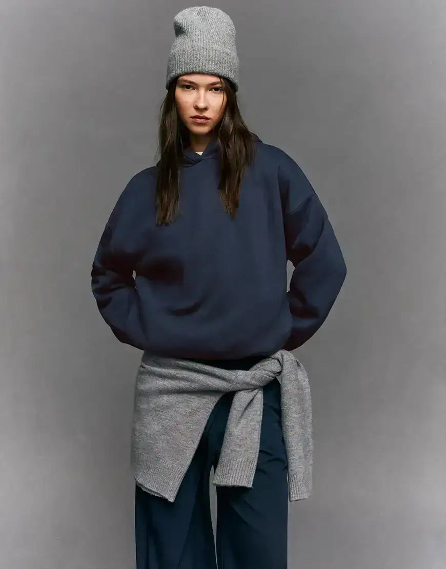 LT1K Basic Navy Blue Oversize hoodie.