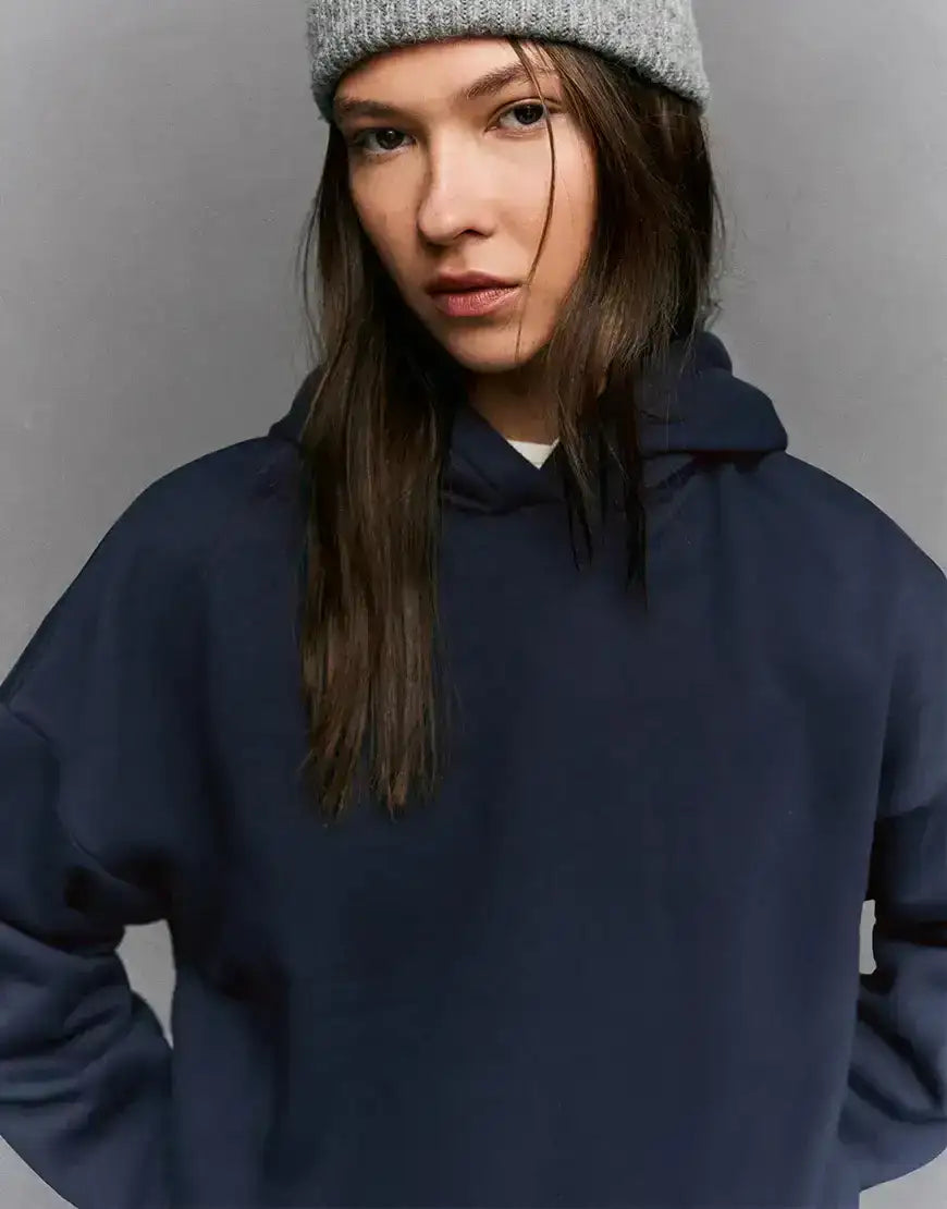 LT1K Basic Navy Blue Oversize hoodie.