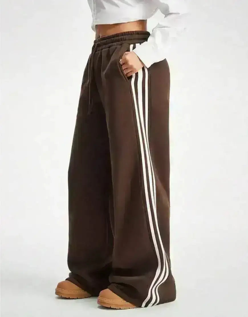 LT1K Side Stripe Wide-Leg Trouser.(Perfect For All Season)