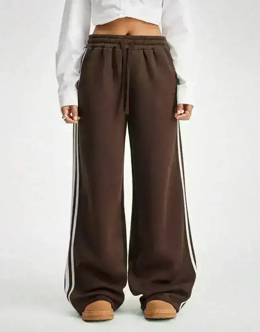 LT1K Side Stripe Wide-Leg Trouser.(Perfect For All Season)