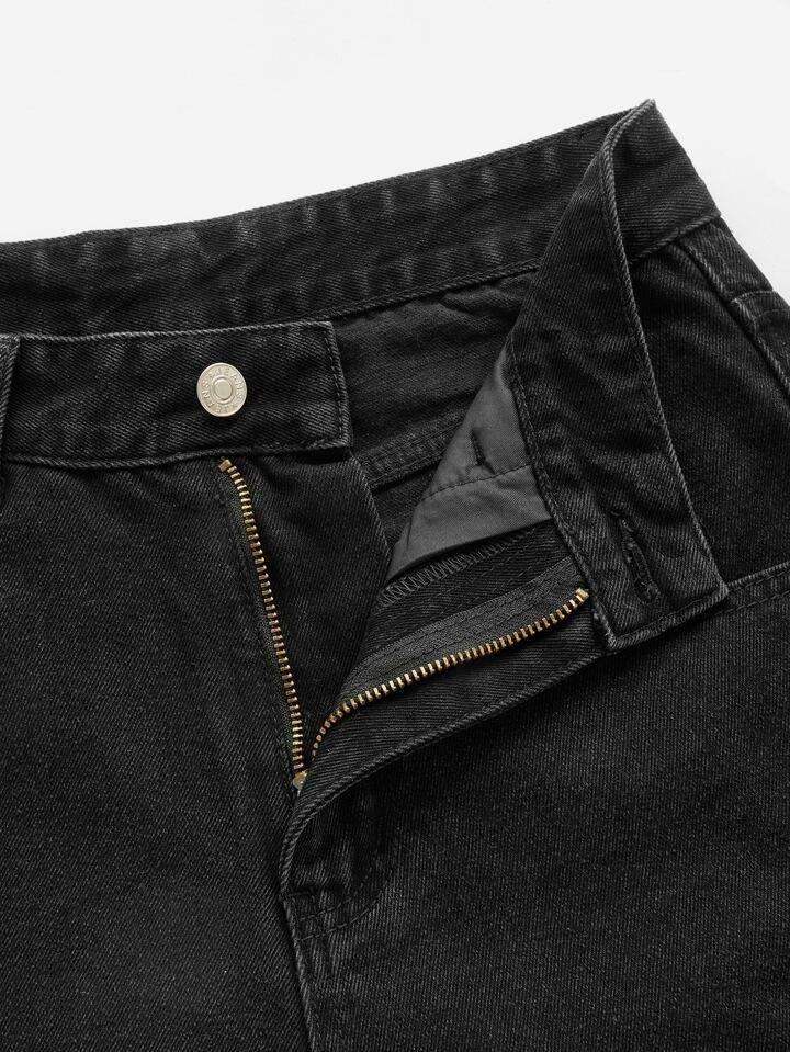BERSHKA Faded Black Cargo Wideleg Jeans. - lessthan1thousand