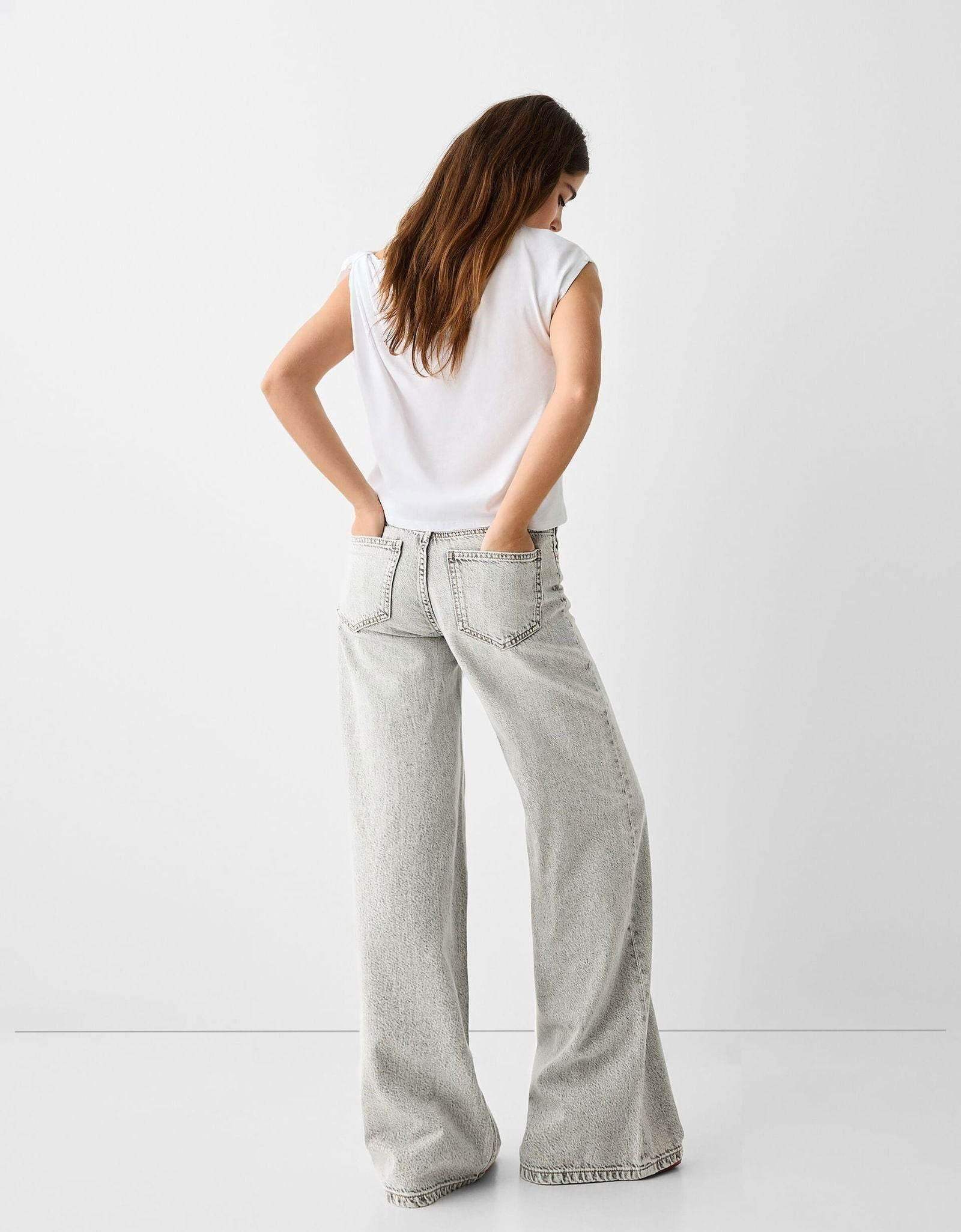 Zara Light Grey Wide-Leg Jeans - lessthan1thousand